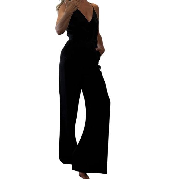 Alexis Black Wide Leg Backless Jumpsuit Size Medium - Picture 3 of 12